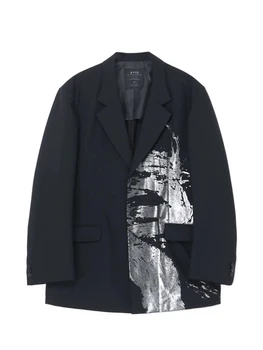 Atstarojoša druka yohji yamamoto jaka (Unisex) bleizeri, vīriešu uzvalki, Vīriešu žakete tērps vīriešu žakete luksusa dizainers