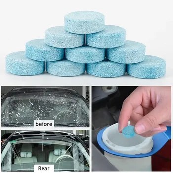 100gab Cietā Tīrāku Auto Putojošās Tabletes Priekšējā stikla Tīrītājs Stikla Tualetes Tīrīšana ar Ūdens Strūklu Tīrāku Auto Piederumi