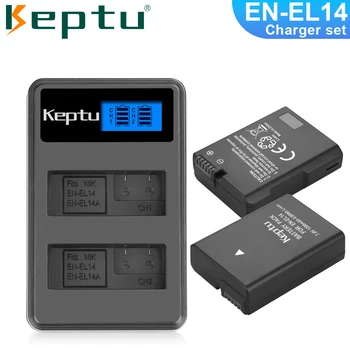 KEPTU EN-EL14 LV-EL14a ENEL14 LV EL14 Kameru Baterijas + LCD USB Lādētājs Nikon P7000 D3100 D3200 D3300 D5100 D5200 D5300