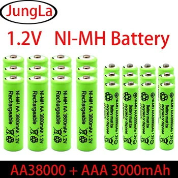 Bezmaksas Shipping1,2 V AA 3800mAh NI-MH Akkus + AAA 3000 MAh Rechageable Batterie