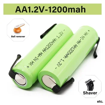 100% Oriģināls 1.2 V AA baterijas 1,2 V Akumulators, 1200mah, AA NiMH, ar Lodēšanas Tapām, DIY Elektriskā zobu Suka Skuveklis
