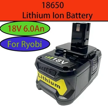 Akumulatoru Battool 6.0 Ah 18V, piemērots Ryobi P108 Viens+Plus P102 P103 P104 P107 P117
