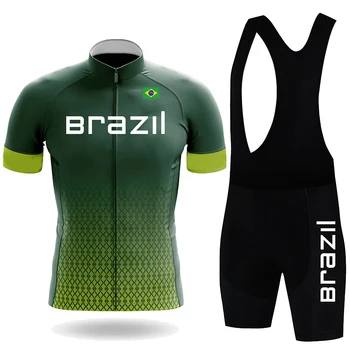 Jaunu 2024 Komanda Vīriešu Vasaras Brazīliju ar Velosipēdu Džersija Komplekts Elpojošs Sacīkšu Sporta Mtb Velo Velo Apģērbs Mallot Ciclismo Hombre
