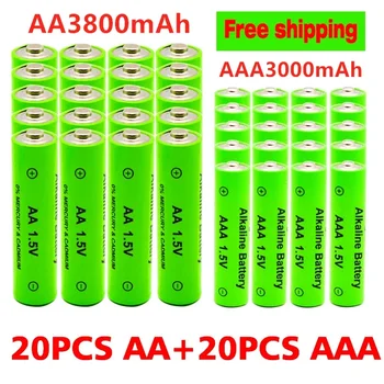 AA AAA Uzlādējamās Sārma Baterijas 1,5 V 3800mAh un 3000mAh par Lāpu Elektroniskās Ierīces, MP3 Akumulators