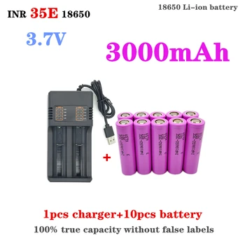 Oriģināls 100% taisnība jaudas INR 35E 18650 3000mAh litija-jonu akumulators 3,7 V 20A izlādes akumulators