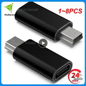 1~8PCS Mini 5-Pin USB Adapteri B Vīriešu USB C Tipa Sieviete Datus Datu Pārsūtīšanas Savienotājs MP3 Digitālās Fotokameras GPS