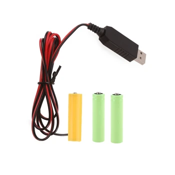 AA Separatorus USB Barošanas Kabelis Aizstāt 3pc 1,5 V AA LR6 Baterijas