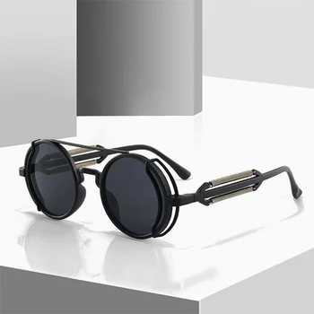 Vintage, Saulesbrilles, Krāsainas Lēcas, Brilles Vīrieši Sievietes Retro Apaļas Metāla Rāmis, Saules Brilles UV400 Augstas Kvalitātes Brilles