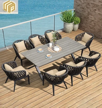 Āra galda un krēsla kombinācijā villa garden Ziemeļvalstu terases galda virvi, ēdamistabas krēsls pagalma dizainera āra krēsls