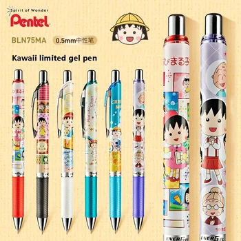 Japānā, Pentel Gēla Pildspalva BLN75 Tikai 0,5 mm Pilnu Adatu Caurules Nospiediet Ballball Pildspalva Ātri žāvēšanas Melna Pildspalva Gudrs Kancelejas Piederumi
