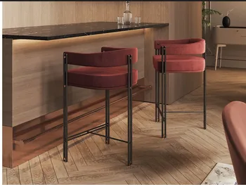 Gaismas luksusa metāla bāra krēsls post-modernās vienkārši bāra krēsls Nerūsējošā tērauda bāra krēsls Ziemeļvalstu augsta ķebļa KTV bāra krēsls