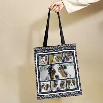 Yikeluo Lojāls Austrālijas Aitu Suns Zilā Paisley Dizaina Izturīgs Zīmola Audekla Somā Videi Draudzīgu Pet Suns, Kas Iespiestas Iepirkumu Grozs