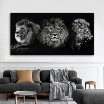 FULLCANG Dimanta Gleznu Lielā Melnā un Baltā Lauva, Tīģeris, Zilonis Diy Cross Stitch Urbt Mozaīkas Izšuvumi Savvaļas Dzīvnieku FG1857