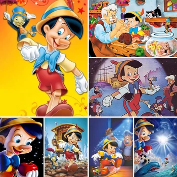 Disney Anime Dimanta Krāsošana Pinokio Dimanta Izšuvumi Karikatūra Raksturs Krusta Izšūšanas Komplekti Mozaīkas Glezniecības Mājas Dekoru