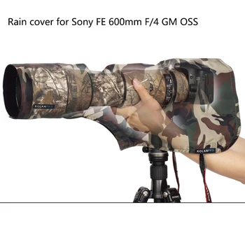 ROLANPRO Lietus Pārsegs Lietusmētelis Sony FE 600mm F/4 GM OSS Telefoto objektīvs Armijas Zaļā Kamuflāža Pistoles Vāciņu, L Izmērs