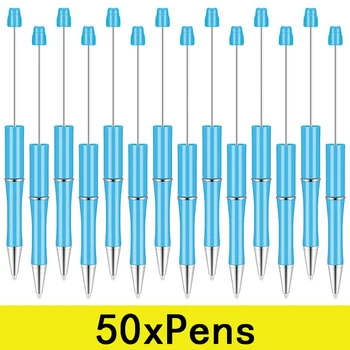 50gab Plastmasas Beadable Pildspalvas Pildspalvas Lodītes DIY Plastmasas Lodītes Pildspalva Lodītes Lodīšu Pildspalvas Melnu Tinti Pildspalvas Studentiem Bērni Skolā Birojs