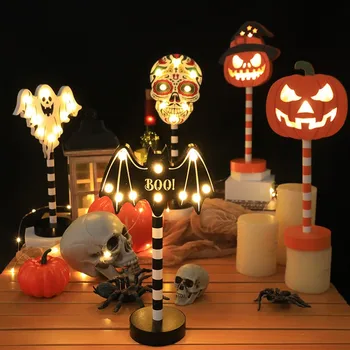 2023 Jaunas Halloween Dekoratīvie Gaismas
 Halovīni Puse Apdare, LED Nakts Gaisma
Ķirbju Skelets Koka Apdare