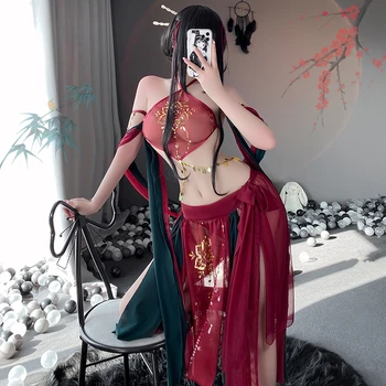 Klasiskā Hanfu Sieviešu Kleita Ķīniešu Tradicionālās Apģērbs Seno Kostīmu Pasaku Princese Cosplay Sexy Apakšveļa Marli Retro Apģērbi