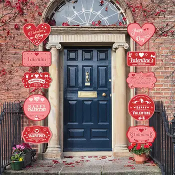Āra Kāzu Dekori Romantisks Valentīna Diena Durvju Piekārtiem Rotājumi Mājās Partijas Apdare Kāzu Piegādes Valentīna Dienā