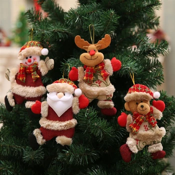 Priecīgus Ziemassvētkus Piekārtiem Rotājumi Gudrs Plīša Lelli Santa Claus, Sniegavīrs Kulons Ziemsvētki Koks DIY Apdare