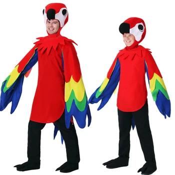 Halloween Cosplay Macaw Kostīmu Vecāku-bērnu Kostīmi Dzīvnieku, putnu cosplay kostīmu Karnevāla Puse Lomu Spēlē Cosplay