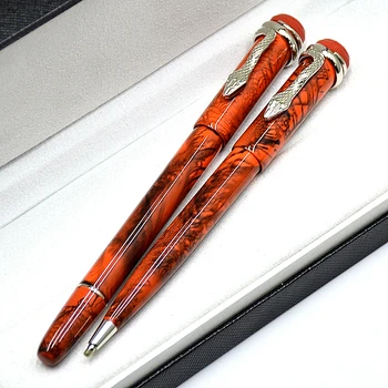 Jauns Ierobežots Izdevums Mantojuma Kolekcija MB Rollerball Pildspalvu Orange & Black Unikālu Dizainu Čūska Klipu Lodīšu Pildspalvu Rakstīt Birojs