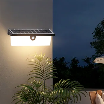 LED Solar Sienas Lampa Āra Ūdensizturīgs Dārza Lampas, Āra Mājas Durvīm Elektroinstalācija bez Gaismas Kontroles Cilvēka Ķermeņa Indukcijas Saules Lampas