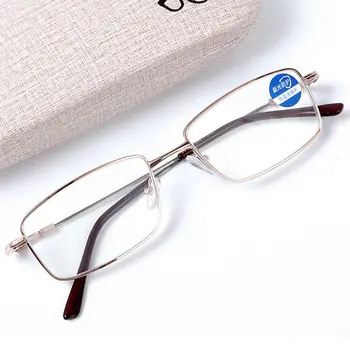 Vīriešu Lasīšanas Brilles Anti Zilā Gaisma Metāla Rāmis Presbyopic Brilles Datoru Ar Dioptriju Optiskās Brilles +1.0~+4.0