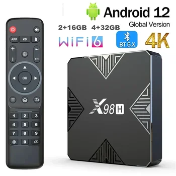 Par xiaomi X98H TV Kastē Android 12.0 Allwinner H618 2GB, 4GB RAM BT5.0 AV1 3D Wifi6 2.4 G&5G Wifi HDR Set Top Box Media Player
