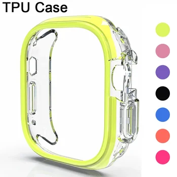 TPU Case for Apple Skatīties Ultra 2 49mm 44mm 45mm 41mm pārsegs, Buferi Aizsardzības Skaidrs Apvalka Iwatch Series 9 8 7 6 5 Piederumi