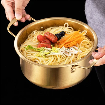 Nerūsējošā Tērauda Korejiešu Stilā, Sadzīves Instant Nūdeles Zelta Zupa Pot Gāzes Indukcijas Plīts Instant Ramen Hot Pot Virtuves Supplie