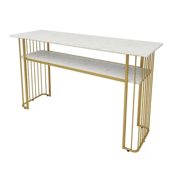 Ziemeļvalstu marmora nagu galda, zelta vienvietīgie un divvietīgie nagu galda, galda un krēslu komplekts