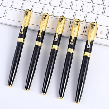 Melnā biznesa neitrāls pildspalvu, biroja dimanta inkrustēts metāla pildspalvu, paraksts, konferenču dāvanu pildspalvu, paraksts