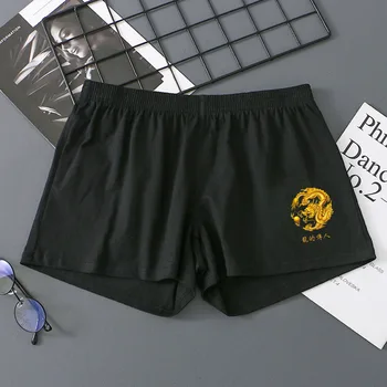 Vīrieši Underwears Bokseri Pūķis Modelis Pidžamu Elastību, Jostas Šorti Bultiņas Bikses Ciets Mīksts Biksītes Ikdienas Sporta Bikses Bikses
