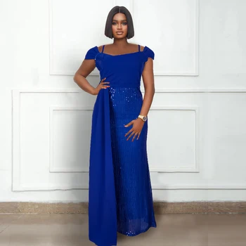 Plus Lieluma Āfrikas Puse Kleitas Sievietēm Dashiki Ankara Sequin Kāzu vakarkleita Sexy Bodycon Maxi Drēbes Āfrikas Apģērbu 2023