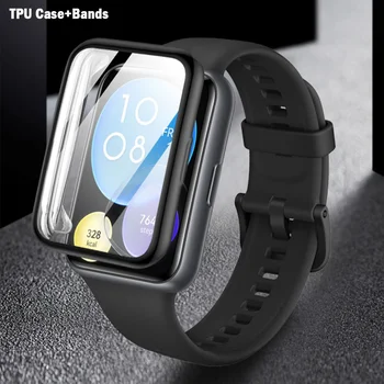 TPU Case+joslas huawei skatīties uzstādīt 2 siksniņa Silikona Nomaiņa watchband smartwatch correa sporta rokas aproce fit2 Accessorie